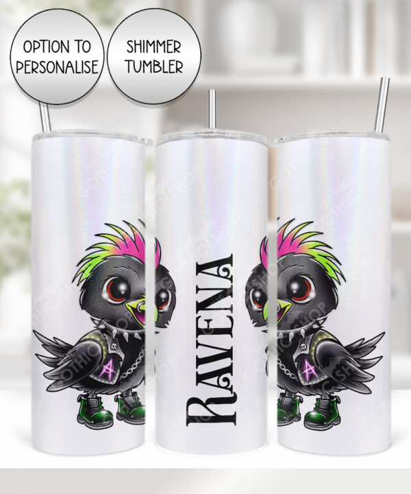 20384 punk quirky crow gothic personalised tumbler 3