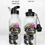 20385 punk quirky crow gothic personalised water bottle 4