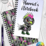 20386 punk quirky crow gothic personalised notebook 1