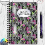 20386 punk quirky crow gothic personalised notebook 2