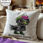 20387 punk quirky crow gothic personalised cushion 1