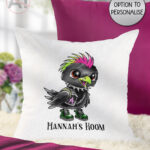 20387 punk quirky crow gothic personalised cushion 2
