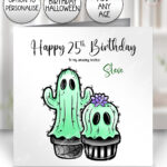 20389 spooky cacti ghosts personalised card 1