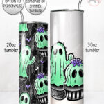 20391 spooky cacti ghosts personalised tumbler 3