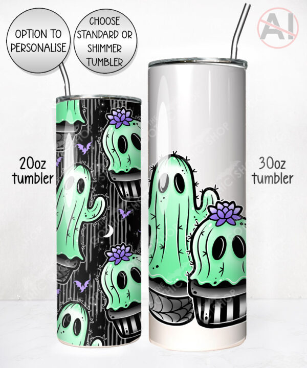 20391 spooky cacti ghosts personalised tumbler 3