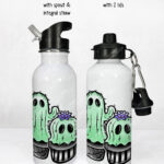 20392 spooky cacti ghosts personalised water bottle 1