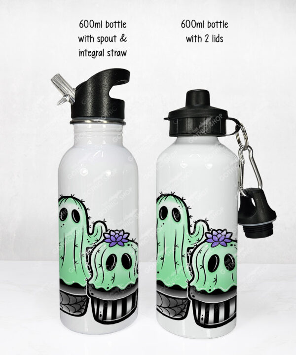 20392 spooky cacti ghosts personalised water bottle 1