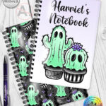 20393 spooky cacti ghosts personalised notebook 1