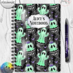 20393 spooky cacti ghosts personalised notebook 2
