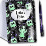 20393 spooky cacti ghosts personalised notebook 5