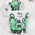 20395 spooky cacti ghosts personalised plant pot