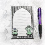 spooky cacti ghosts gothic halloween a6 notepad stationery