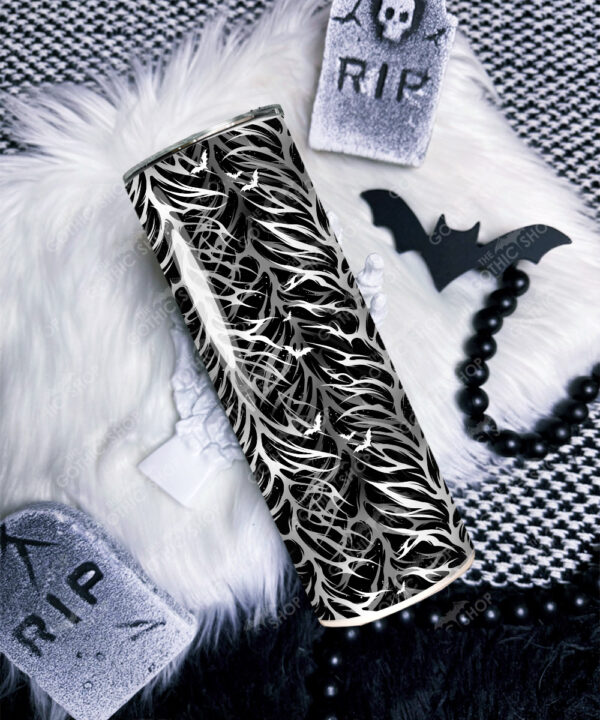 midnight bats gothic halloween straight tumbler option to personalise