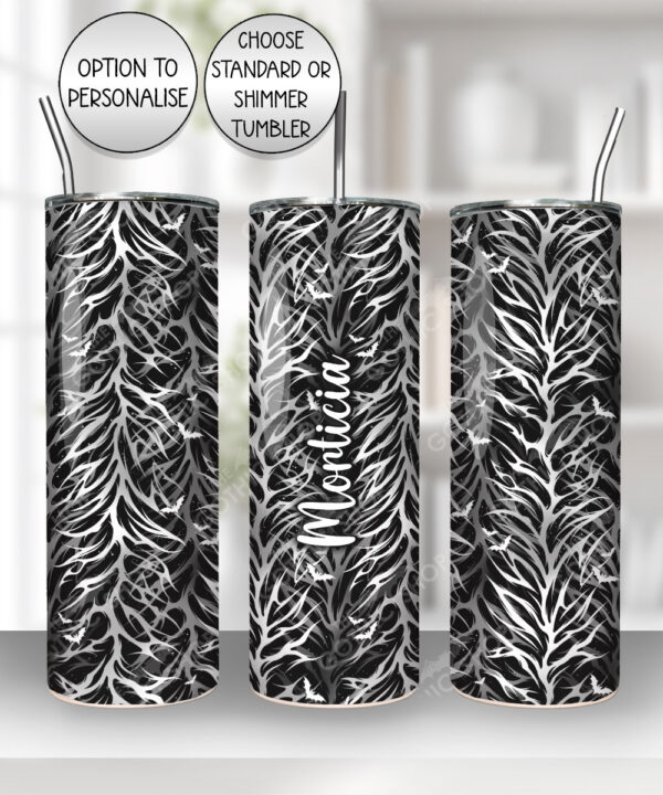 midnight bats gothic halloween straight tumbler option to personalise