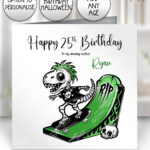20398 punk dino skater gothic card 1
