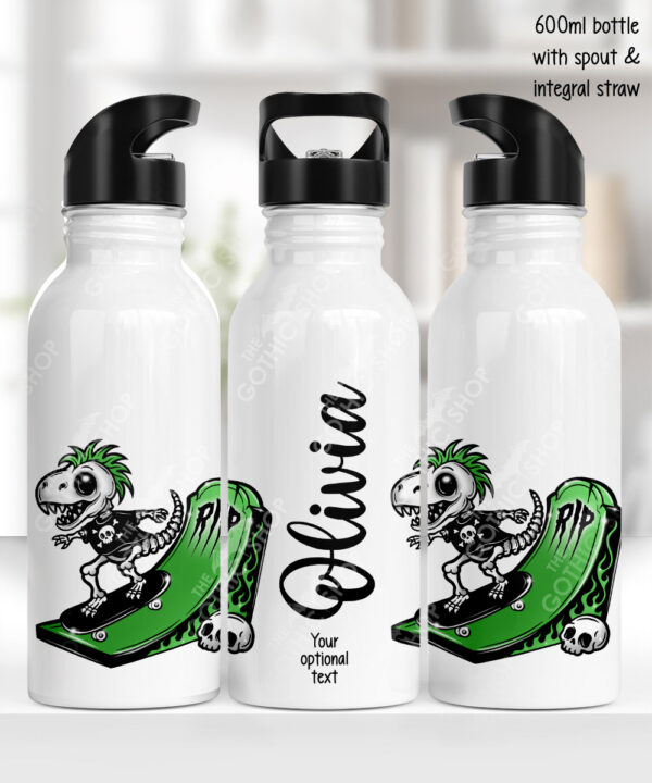 20399 punk dino skater gothic water bottle 1