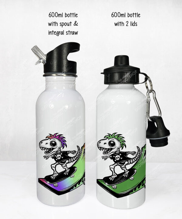 20399 punk dino skater gothic water bottle 3