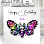 20401 skull moth gothic birthday card