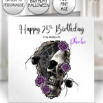 20404 spider skull coffin gothic birthday card