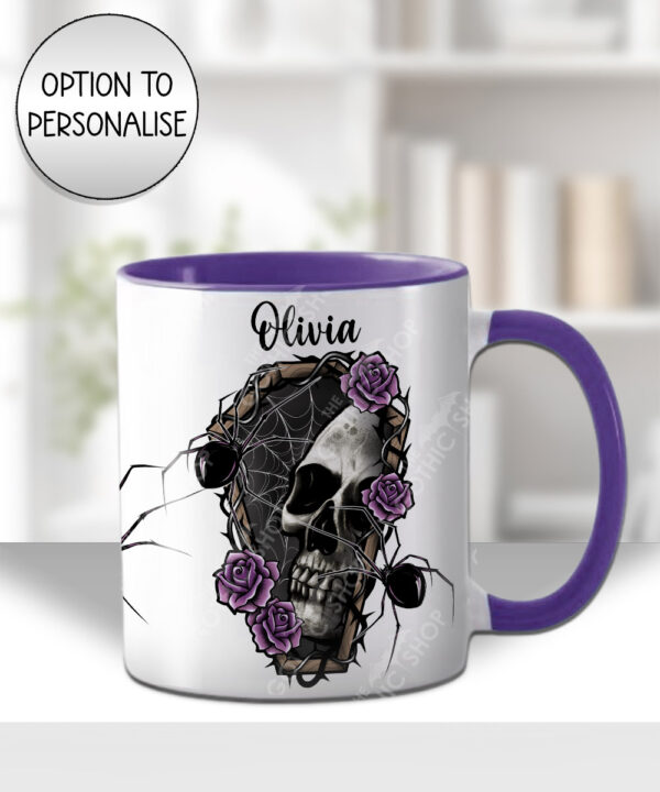 20405 spider skull coffin gothic mug 1