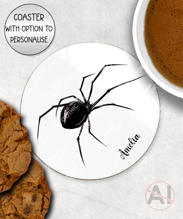 widow’s web spider gothic mug and/or coaster optional to personalise