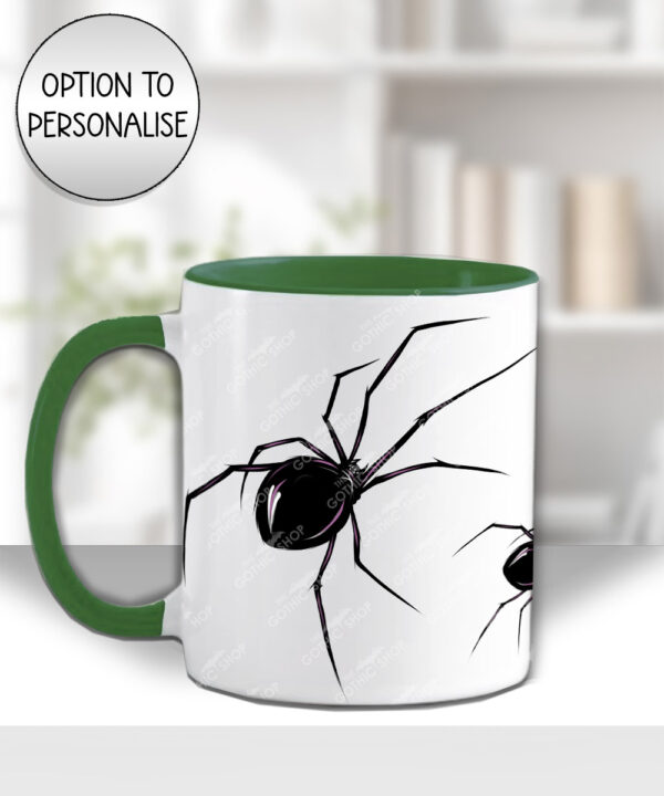 widow’s web spider gothic mug and/or coaster optional to personalise