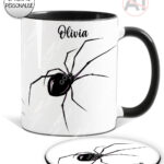 widow’s web spider gothic mug and/or coaster optional to personalise