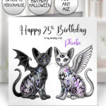 20410 tattoed cats personalised gothic card 1