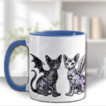 20411 tattoed cats personalised gothic mug 2