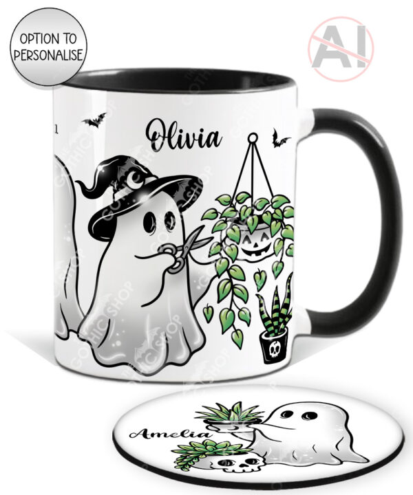 20414 ghostie gardeners spooky mug coaster