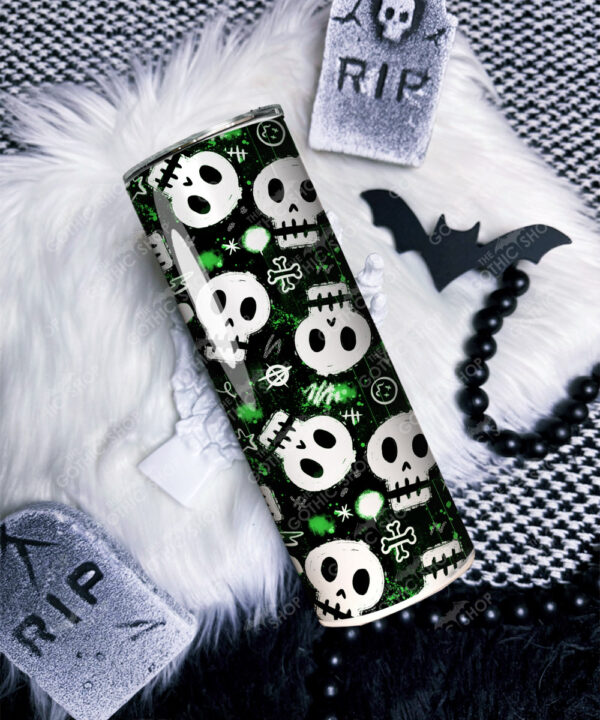 funky skulls gothic 20oz insulated tumbler