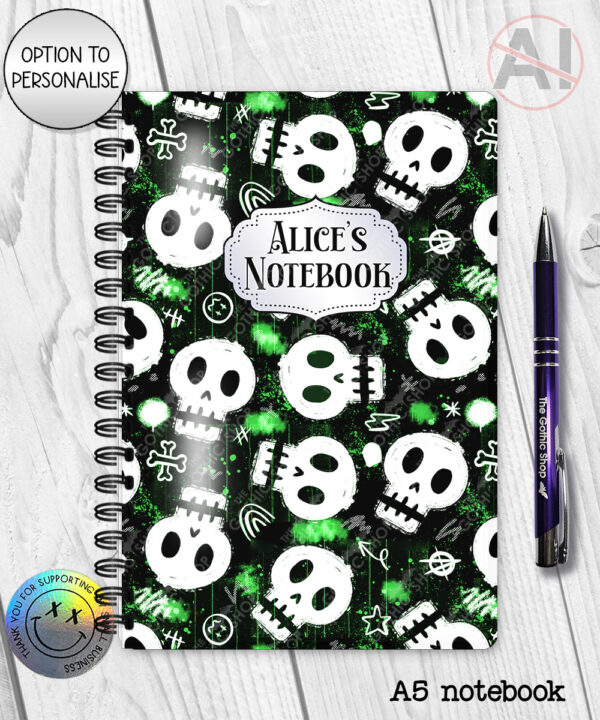 20426 skulls gothic notebook 1