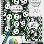 20426 skulls gothic notebook 3