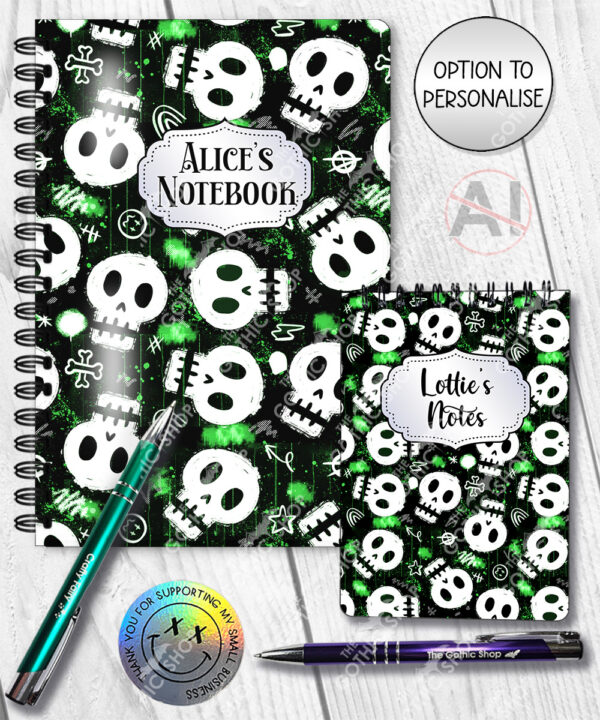 20426 skulls gothic notebook 3
