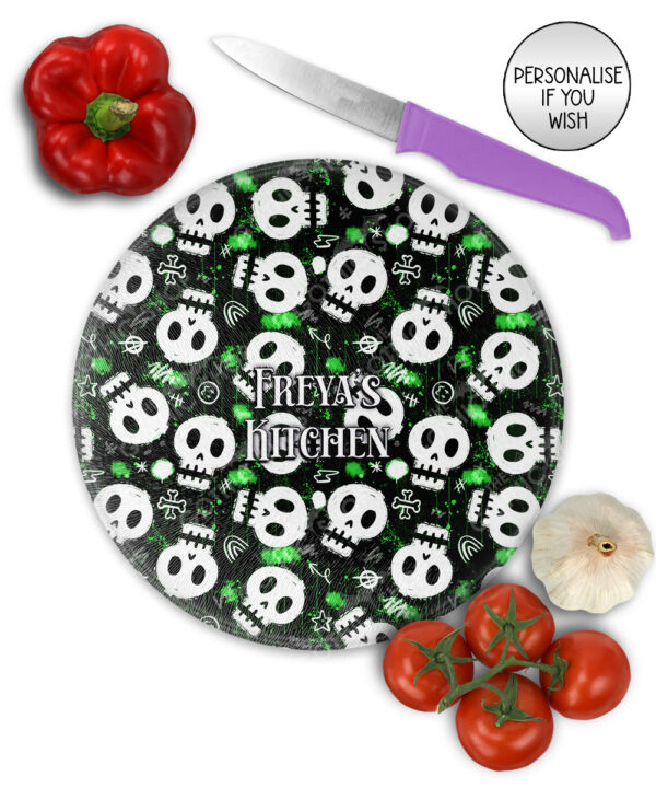 20428 skulls gothic chopping board 1