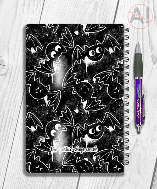 20430 inky bats grungy gothic notebook 2