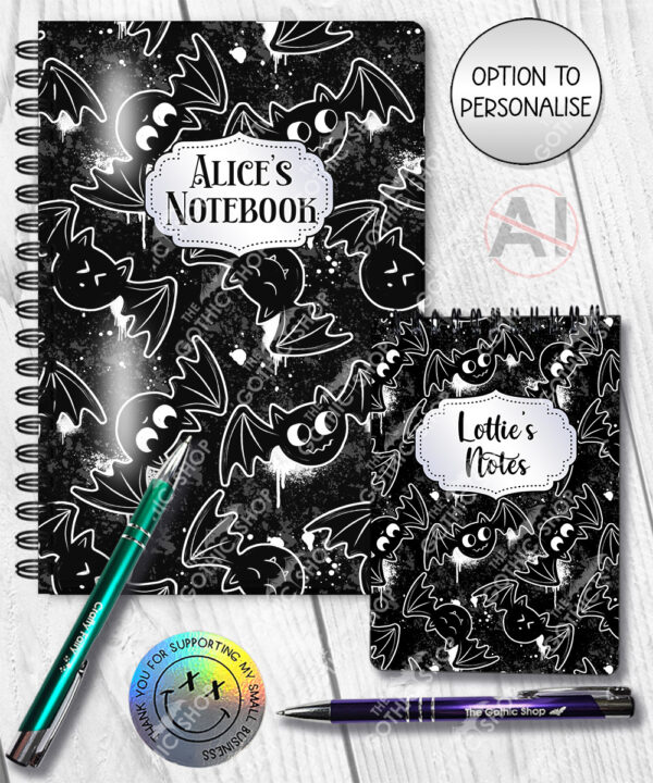 20430 inky bats grungy gothic notebook 3