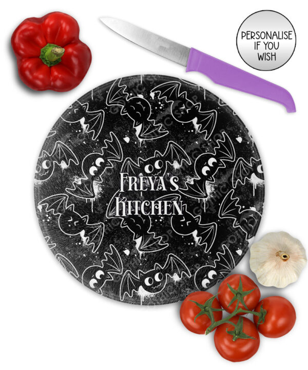 20432 inky bats grungy gothic chopping board 1