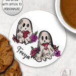 20438 ghostie hearts gothic spooky coaster
