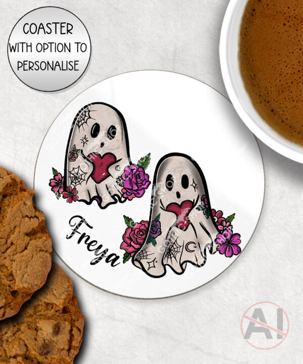 20438 ghostie hearts gothic spooky coaster