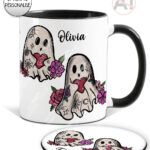20438 ghostie hearts gothic spooky mug coaster