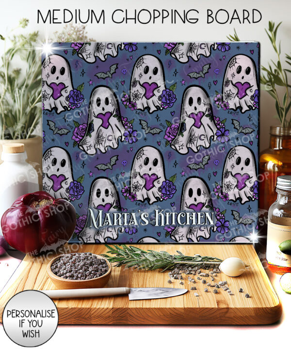 20441 ghostie hearts gothic spooky chopping board 1