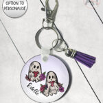 20448 ghostie hearts gothic spooky keyring