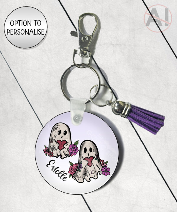 20448 ghostie hearts gothic spooky keyring