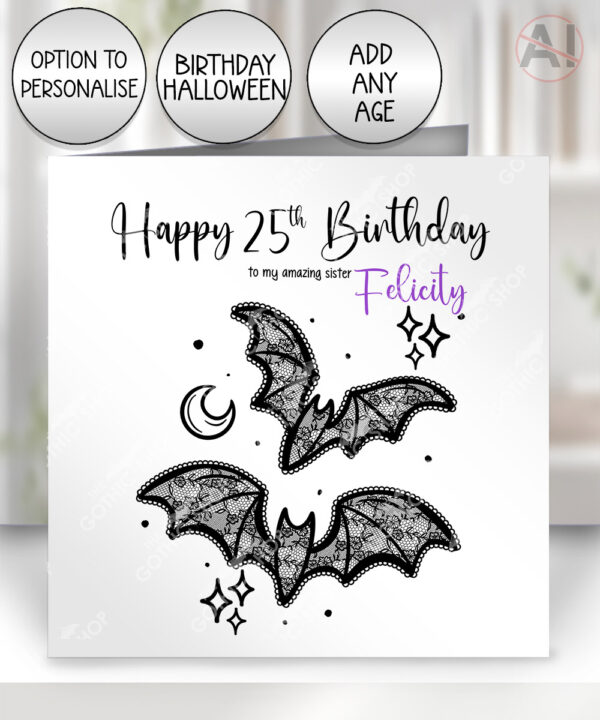 20449 black lace bats gothic card 1