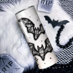 black lace bats gothic 20oz insulated tumbler