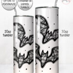20451 black lace bats gothic tumbler 3