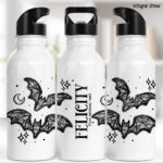 20452 black lace bats gothic water bottle 1