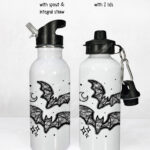 20452 black lace bats gothic water bottle 3