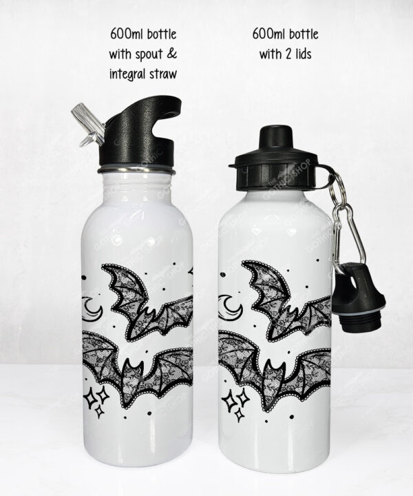 20452 black lace bats gothic water bottle 3
